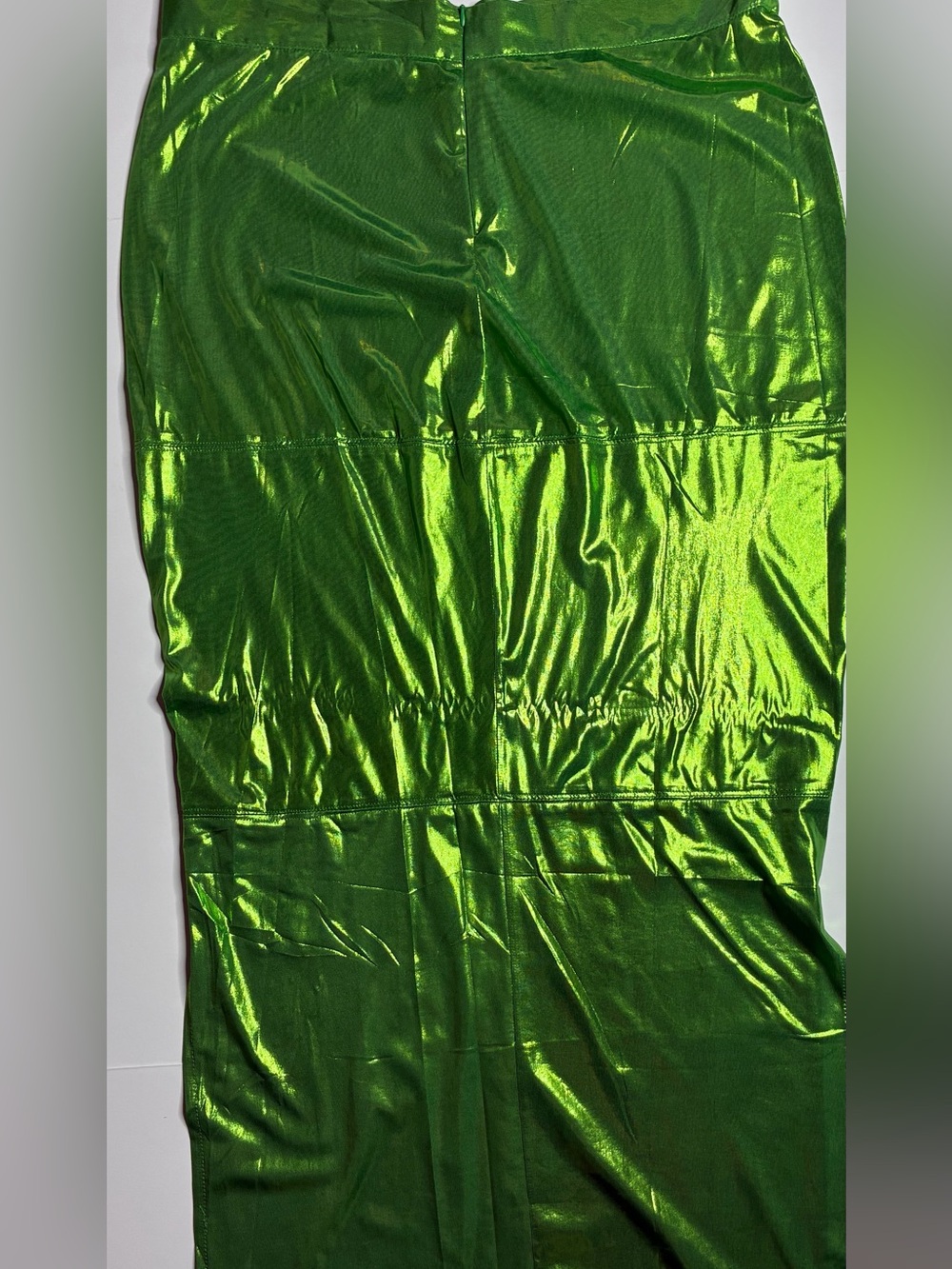 Shimmering Metallic Green Pencil Skirt - Picture 3 of 3
